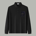 Dior Silk Long Sleeve Polo Shirt with Metal Patch
