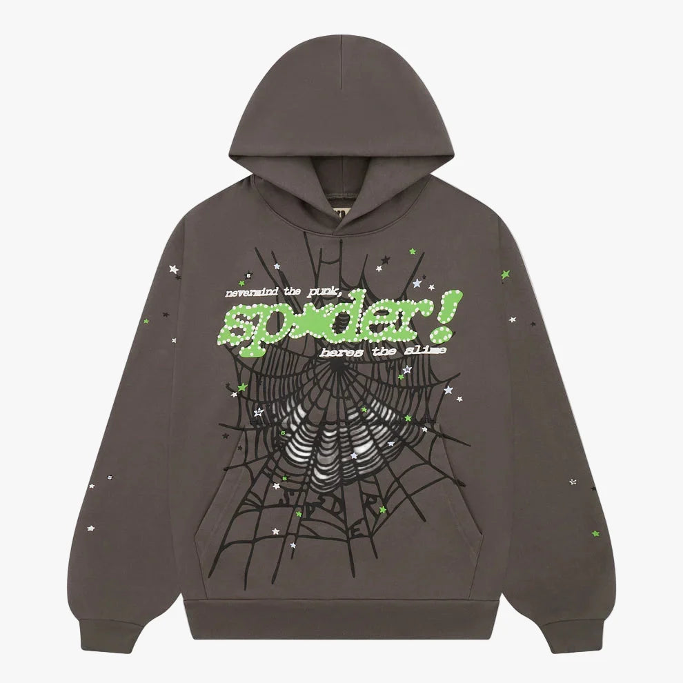 Sp5der Punk V2 Hoodie Slate Grey