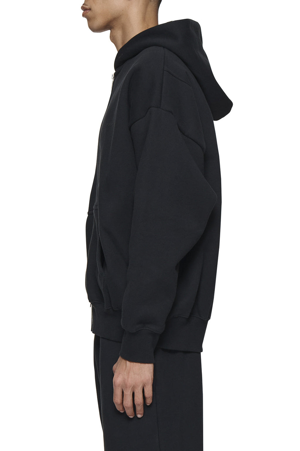 Purple Brand Heavy Fleece Zip Front Hoodie