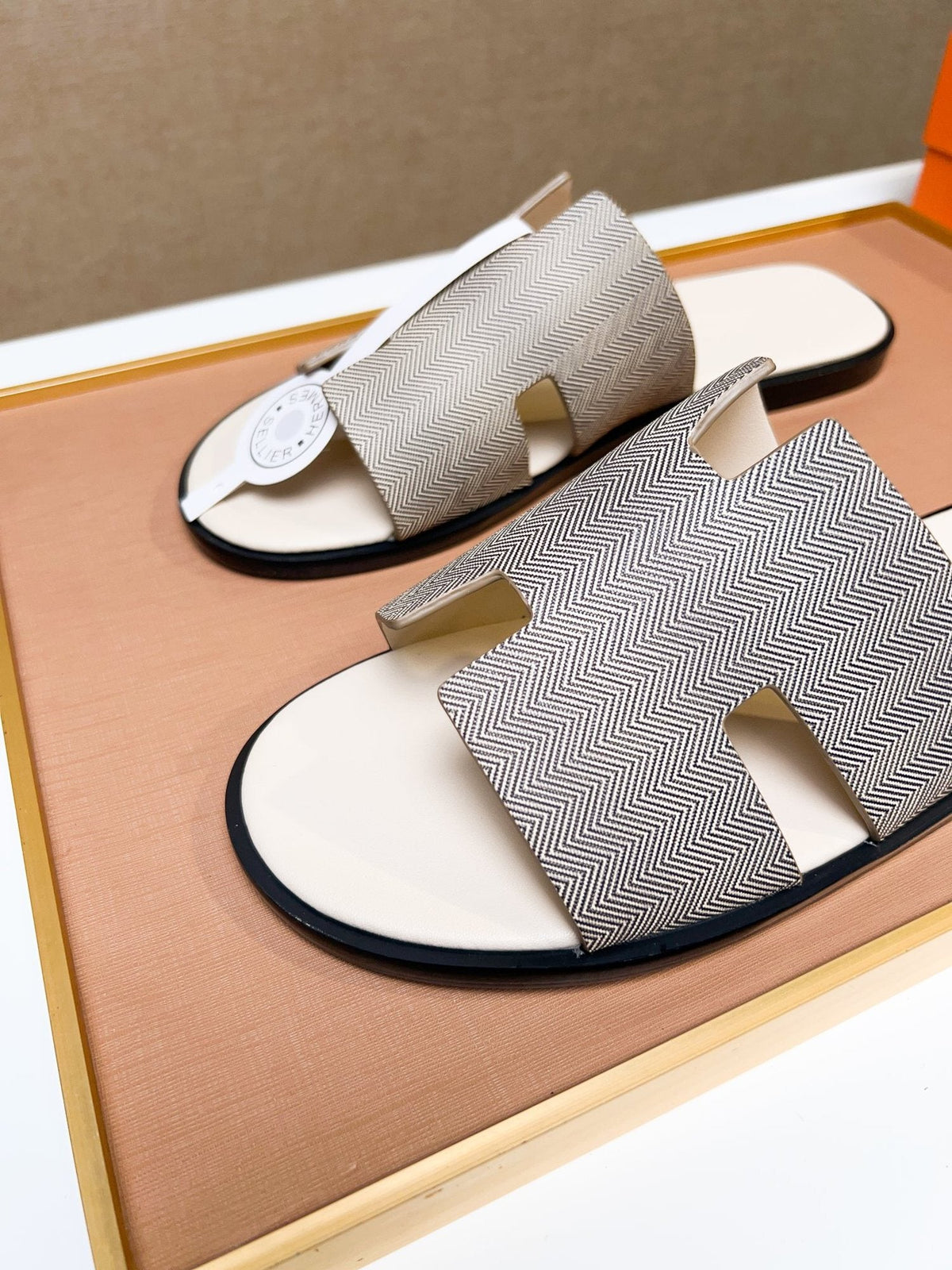 Hermès H-Upper Slide Sandals - Light Gray