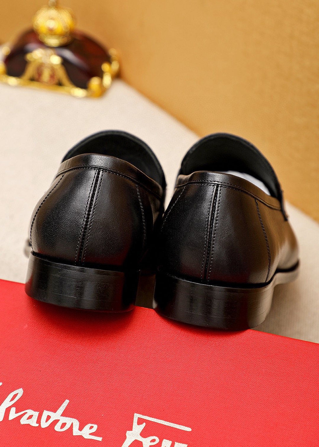 Ferragamo Black Buckle Loafers - Square Toe
