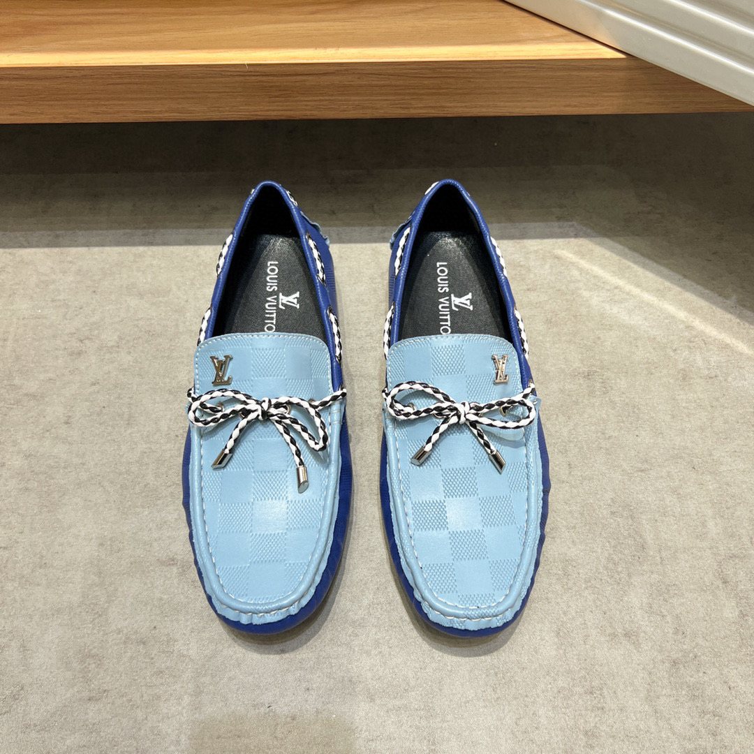 Louis Vuitton Light Blue & Navy Driving Loafers