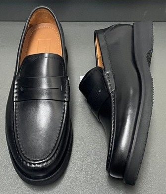 Zegna Men's Black Leather Slip-On Loafers