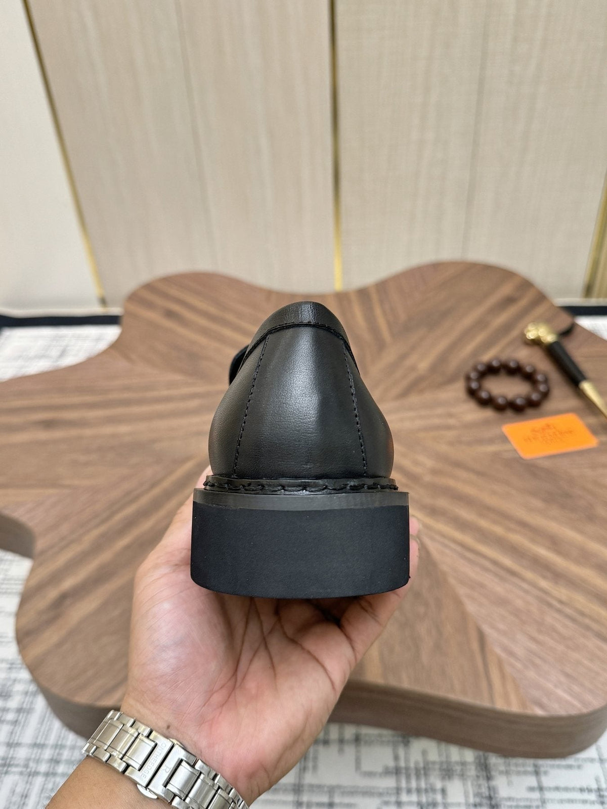 Louis Vuitton Black Textured Loafers