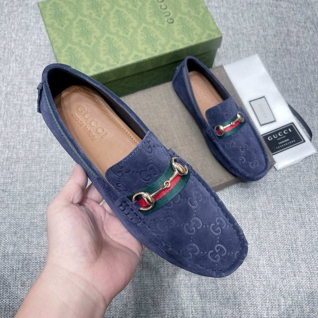 Gucci GG-Pattern Horsebit-Style Loafers