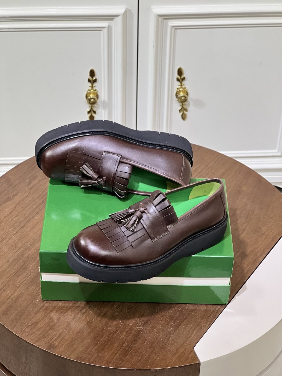 Bottega Veneta Men’s Tassel Lug Sole Loafers