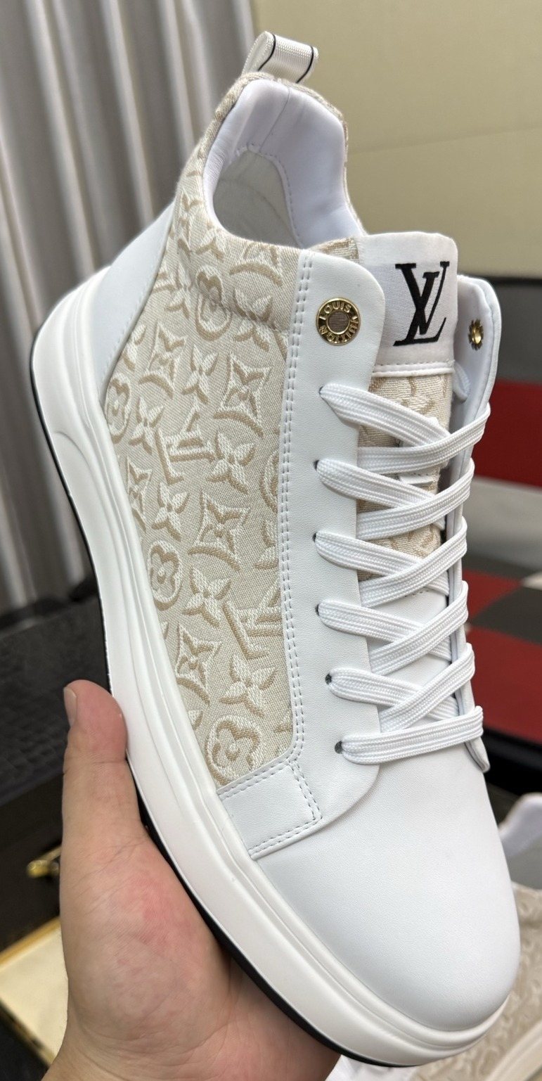 Louis Vuitton Patterned Panel High-Top Sneakers
