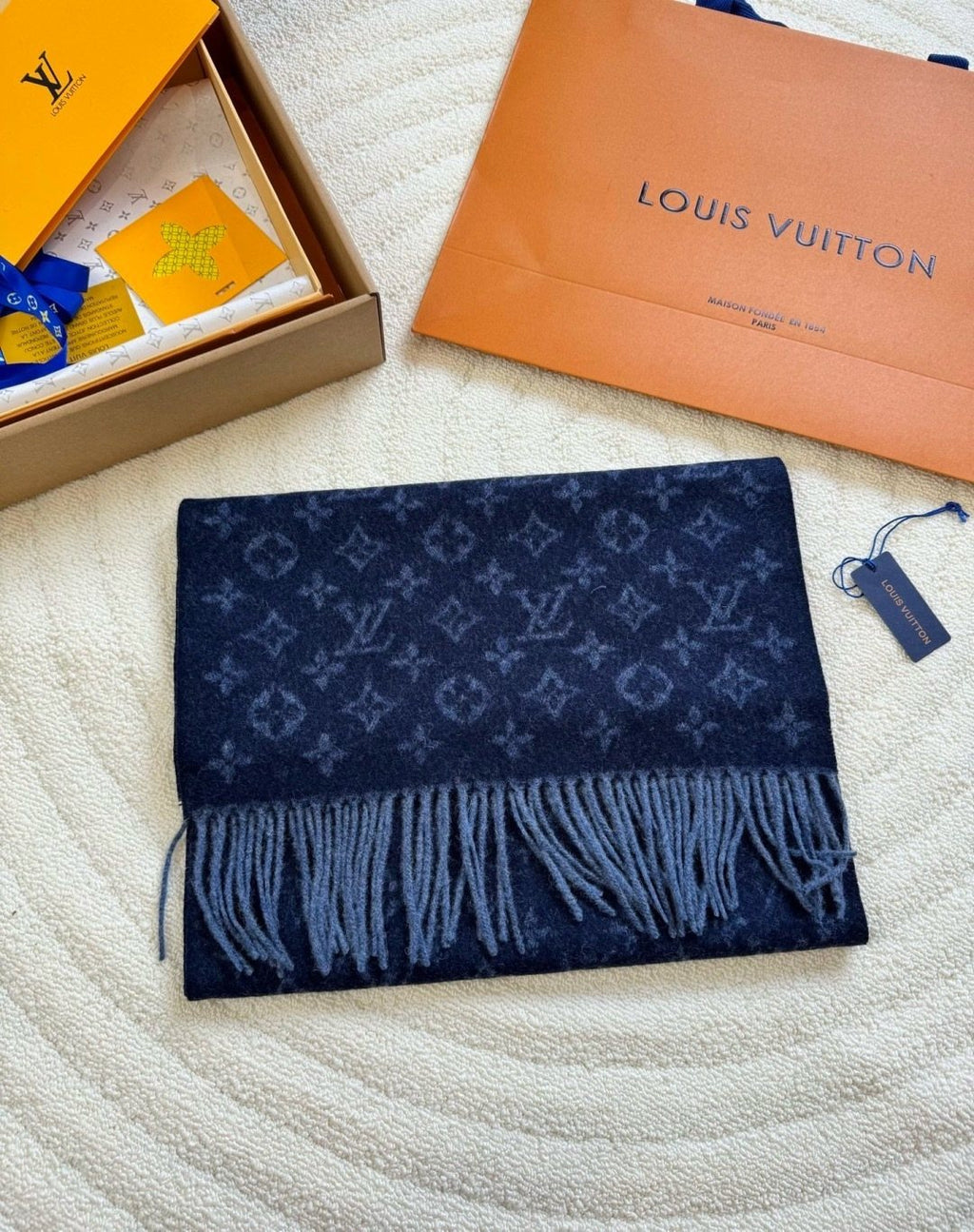 Louis Vuitton Monogram Fringe Scarf