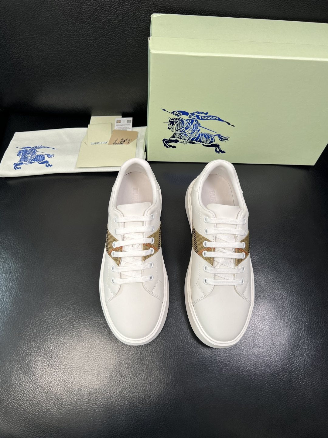 BURBERRY Check-Panel Low-Top Sneakers