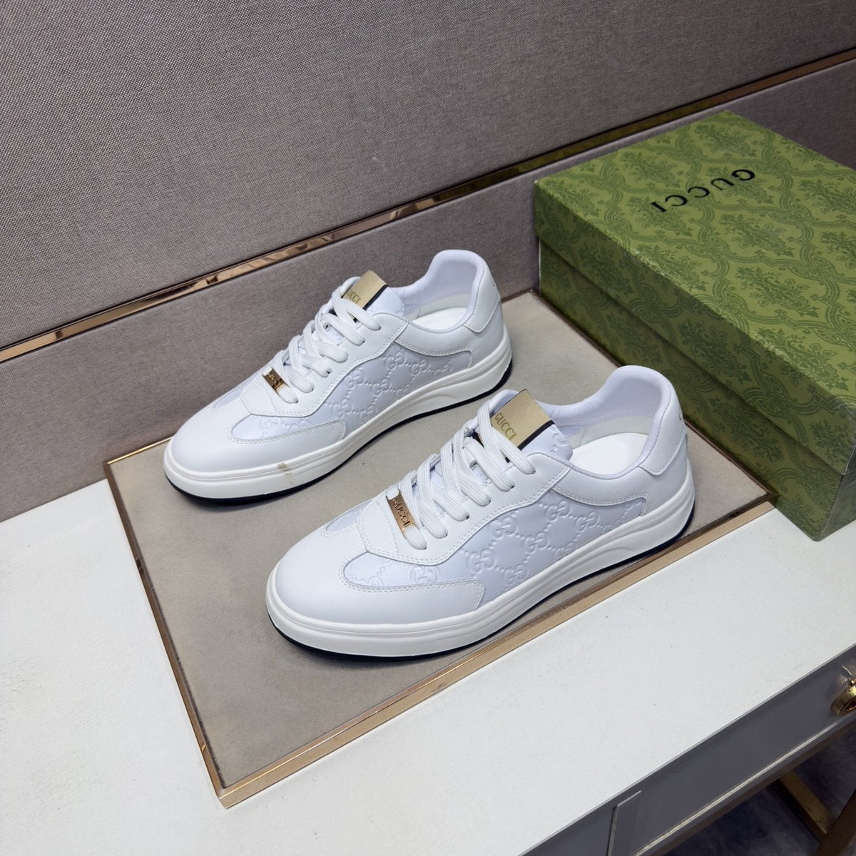 Gucci Men's Embossed Low-Top Sneakers