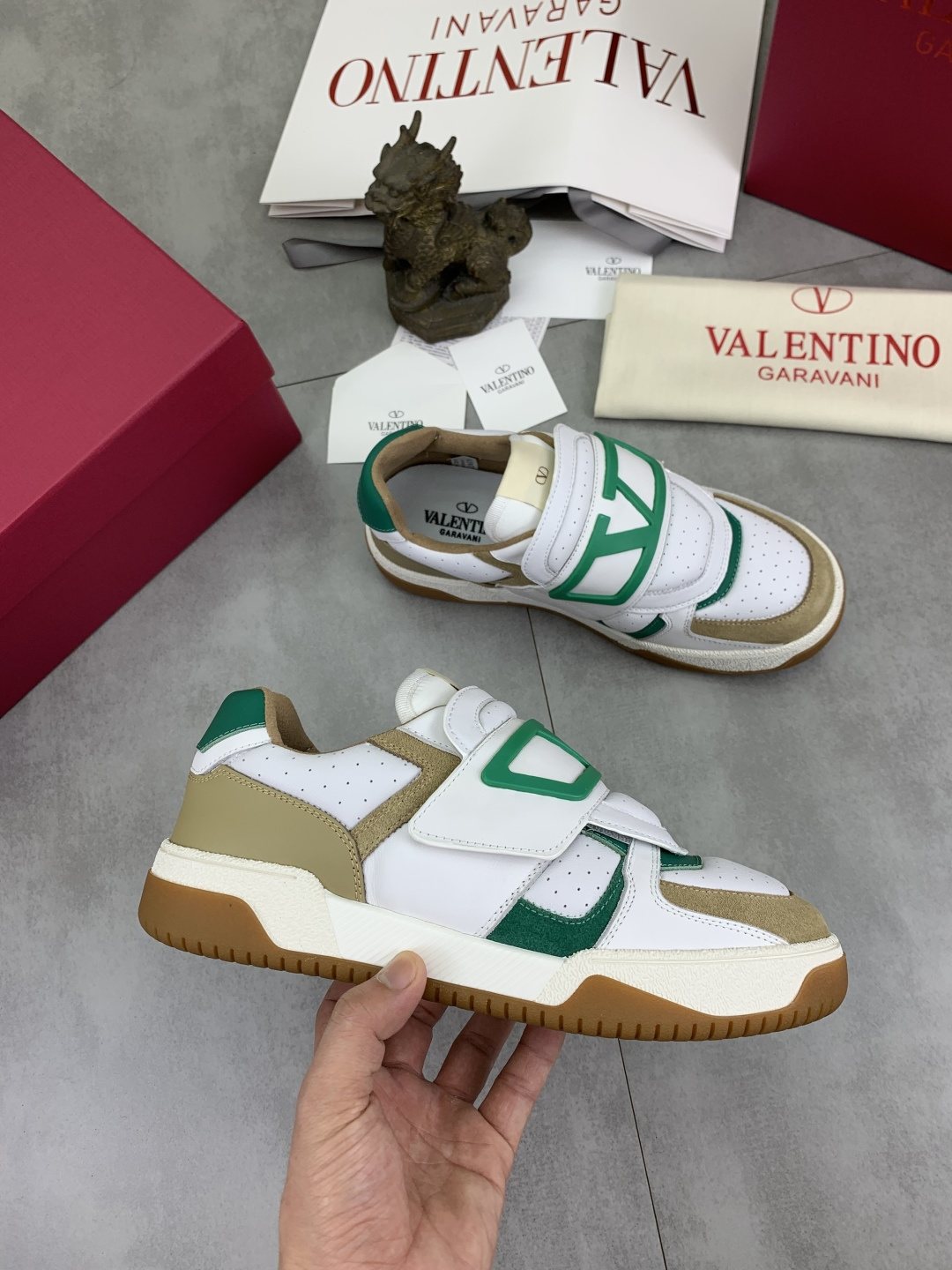 Valentino Double-Strap Low-Top Sneakers