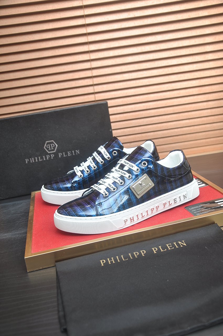 Philipp Plein Plaid Low-Top Sneakers