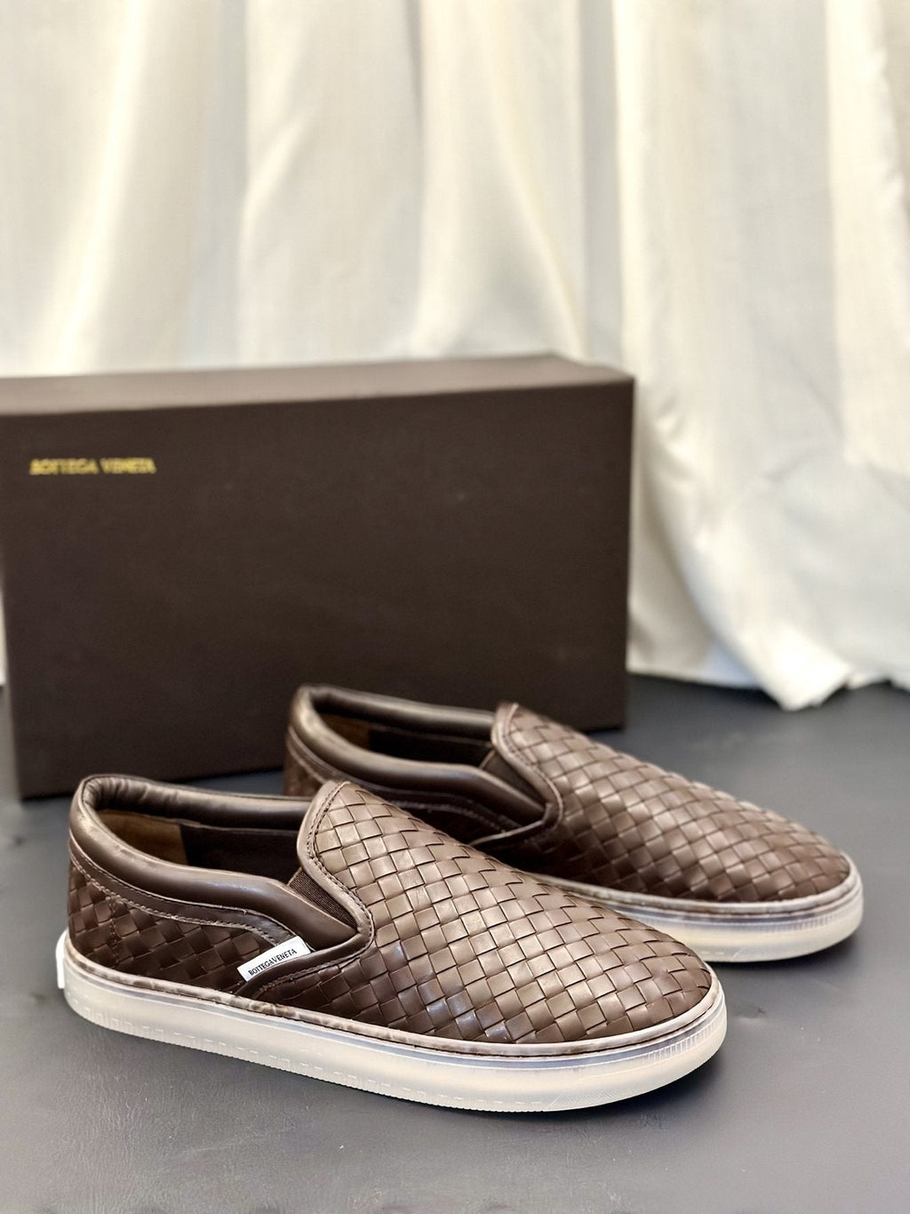 Bottega Veneta Woven Slip-On Sneakers