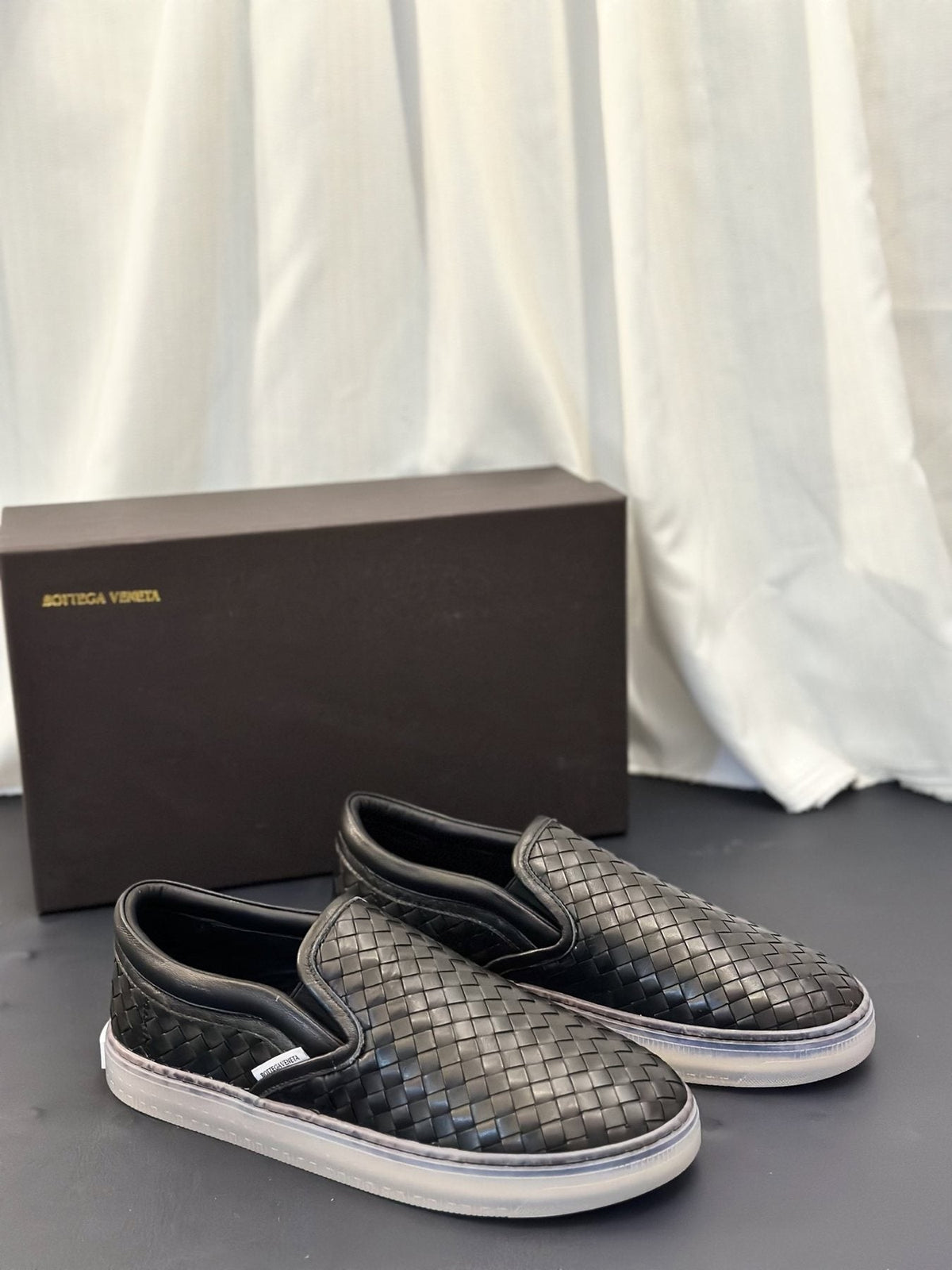 Bottega Veneta Woven Slip-On Sneakers