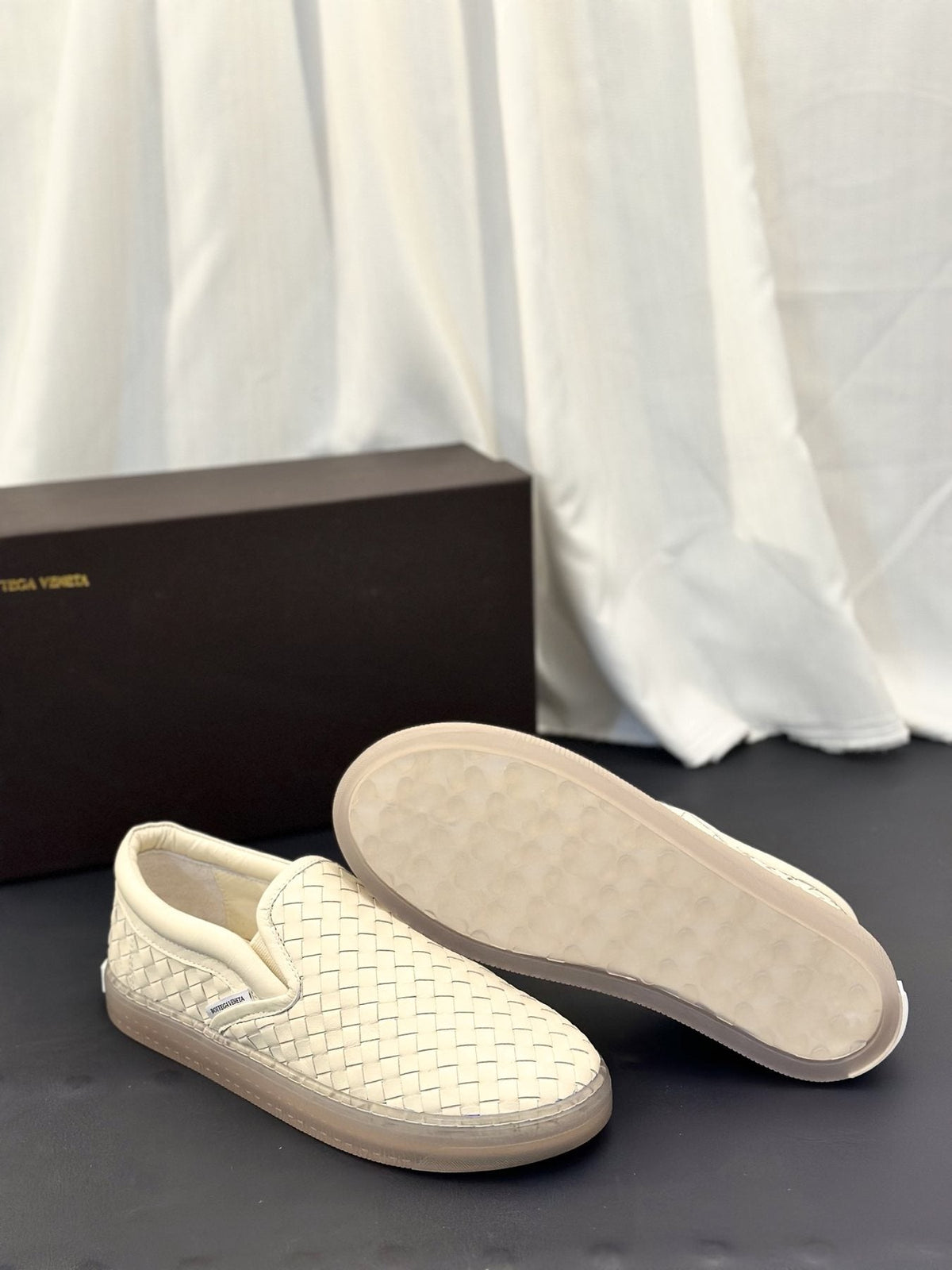 Bottega Veneta Woven Slip-On Sneakers